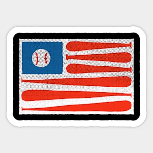 Baseball Lover American Flag Baseball Sticker